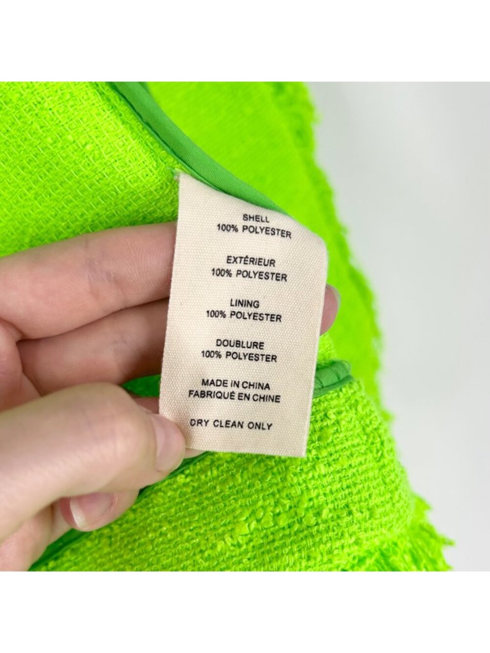 L'Agence Angelina Open Front Fringe Blazer in Lime Green - Picture 6 of 8
